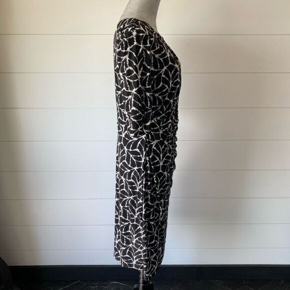 Connected Apparel Asymmetrical Neck Elbow Sleeve Dress Size 12 - Picture 8 of 12